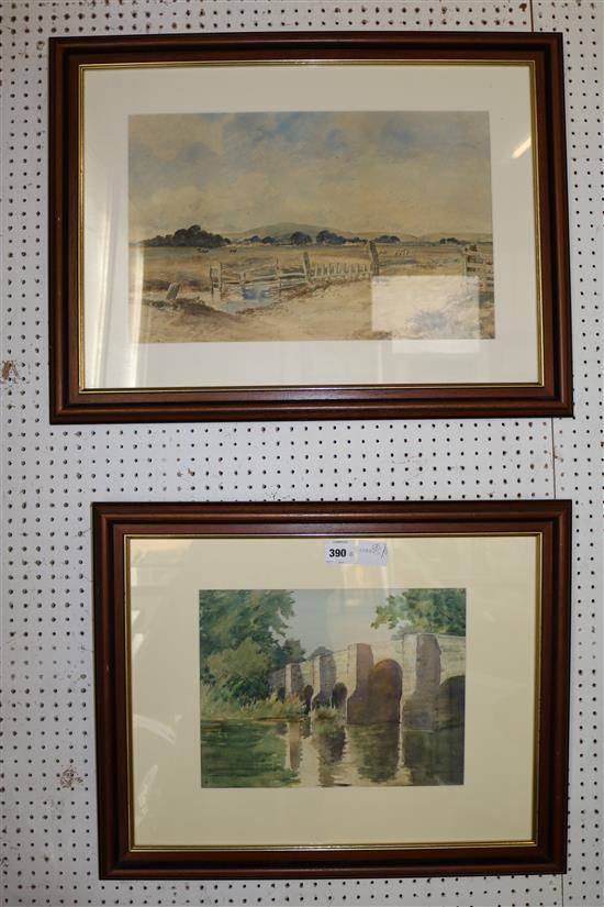 C. Duncan, watercolour, landscape with gateway